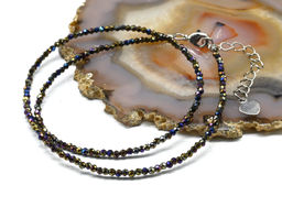 Чокер из циркона шарик гр.2мм цв.хамелеон, 38см