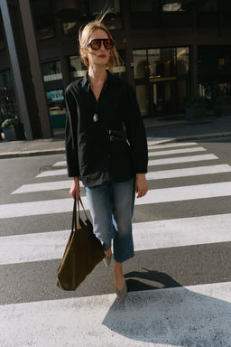POPLIN SHIRT WITH TABS