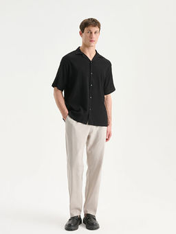 Regular Fit K?sa Kollu Erkek Dokulu G?mlek