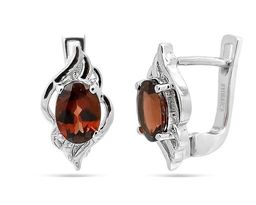 Серьги из серебра гранат, Ольга