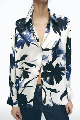 PRINTED SATIN SHIRT - Zara фото 2
