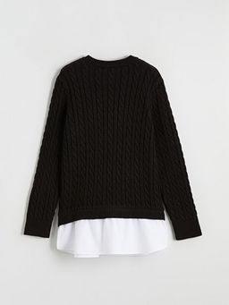 Bisiklet Yaka K?z ?ocuk Triko Kazak