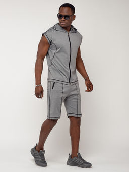 Спортивный костюм летний мужской светло-серого цвета 2262SS - FUYOUKAI фото 3