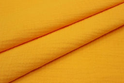 Муслин двухслойный с эффектом жатости цв.Оранжево-желтый, СОРТ2, ш.1.4м, хлопок-100%, 110гр/м.кв - Купава фото 5