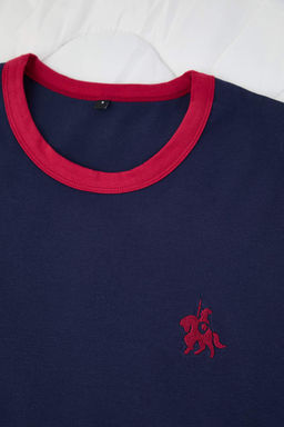 Lacivert 3lu Paket Regular Fit Kontrast Detayl? Nak?sl? Orme Pijama Tak?m? TMNAW26PT00045 - Trendyolmilla фото 4