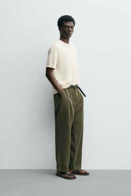 CAMISETA PUNTO LIGERO ALGOD?N / Blanco roto - Zara фото 4