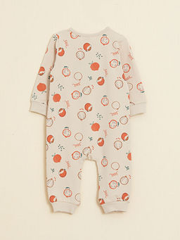 Bisiklet Yaka Uzun Kollu Bask?l? Organik Pamuklu Erkek Bebek Tulum - Waikiki фото 2