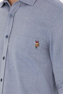 U. S. Polo Assn / Мужская темно-синяя рубашка с длинным рукавом - U.s. polo assn фото 14