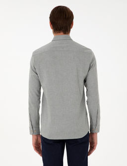 Рубашка Pierre Cardin Slim Fit светло‑хаки с длинным рукавом