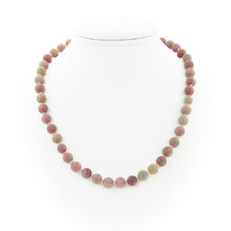 Бусы родонит, круглые 8мм, короткие 48см