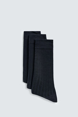 3-PACK OF RIBBED SOCKS
