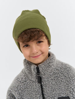 Шапка трикотажная двухслойная Хаки - Bungly фото 2