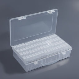 Органайзер для хранения, 64 баночки, 10 мл, 22.3×13×5.5 см, с наклейками, прозрачный