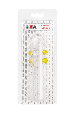 Насадка на пенис с шариками TOYFA Basic, TPE, прозрачный, 14 см