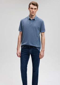 Siyah Polo Tisort - Mavi фото 6