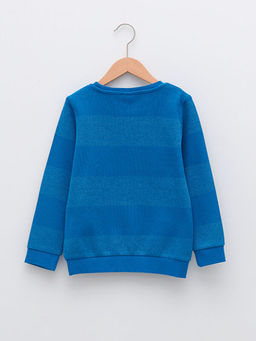 Bisiklet Yaka Bask?l? Uzun Kollu Erkek ?ocuk Sweatshirt - Waikiki фото 2