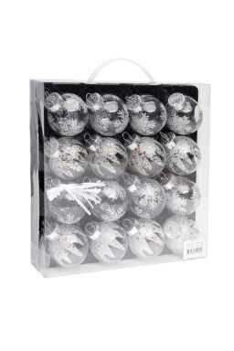 Набор новогодних шаров 6 см (16 шт) SF-7805, серебро - Больше подарков фото 3