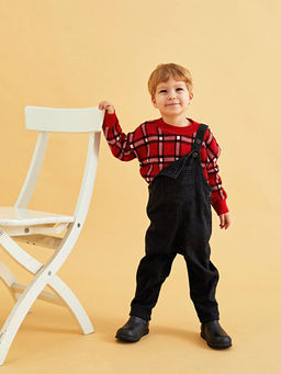 Bisiklet Yaka Uzun Kollu Ekose Desenli Erkek Bebek Triko Kazak - Waikiki фото 2