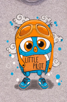 Костюм детский голубой меланж сова пилот