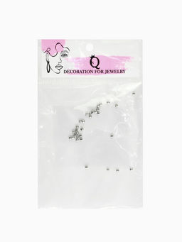 Цена за 5 шт. Кримп - зажимная бусина СМ-368, набор 30 шт. 2 мм, цвет серебро