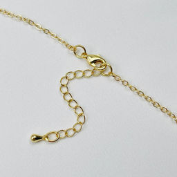 Колье на цепочке с камнем Гранат(Пироп) и подвеской Кошка