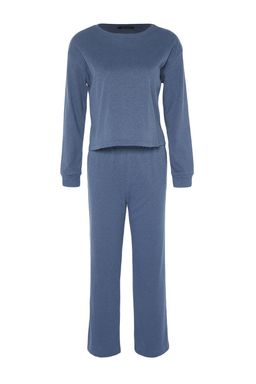 Lacivert Fitilli Orme Pijama Tak?m? THMAW21PT0009