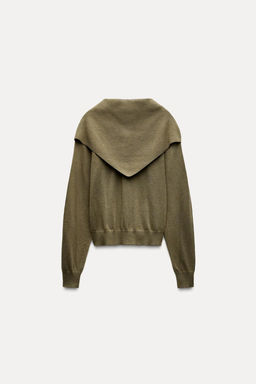 KNIT CARDIGAN WITH SCARF - Zara фото 7