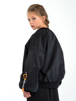 Черная куртка-бомбер, модель 1701 - Mooriposh фото 6