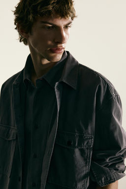 SOBRECAMISA LAVADA RELAXED FIT / Gris - Zara фото 6