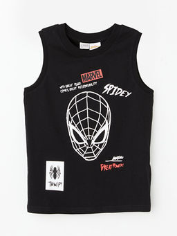 Bisiklet Yaka Spiderman Bask?l? Erkek ?ocuk Atlet