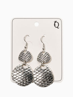 Цена за 2 шт. Серьги метал «Чешуя», цвет чернёное серебро