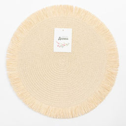 Салфетка сервировочная Доляна Бохо, цв.молочный, d 38 см  фото 6