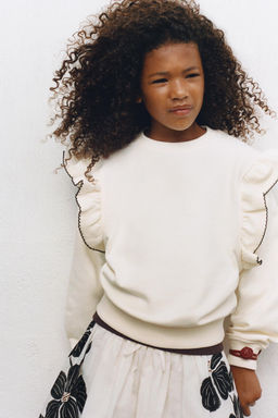 SWEATSHIRT WITH RUFFLES AND TOPSTITCHING - Zara фото 5