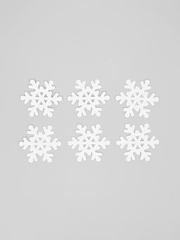 Цена за 2 шт. Снежинка "Мерцание", 6.5 см, цвет белый (набор 6 шт)