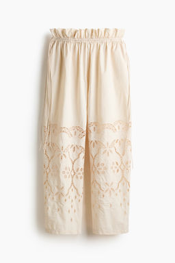 Broderie anglaise drawstring trousers