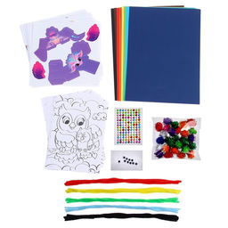 Большой набор для творчества детский «Весёлые зверята»: аппликации, раскраски, поделки