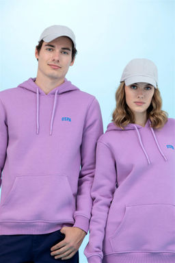 Сиреневый базовый свитшот с капюшоном (унисекс) - U.s. polo assn фото 9