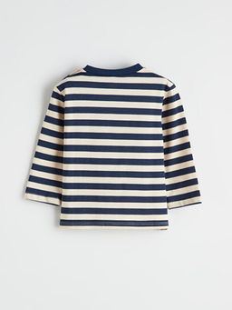 Bisiklet Yaka ?izgili Erkek Bebek Ti??rt