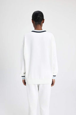 DeFactoFit Толстовка Oversize с принтом и V-образным вырезом  фото 9
