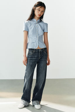 TOP RAYAS PEPLUM / Azules