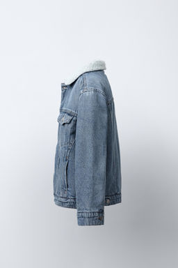 DENIM JACKET WITH FAUX SHEARLING - Zara фото 3
