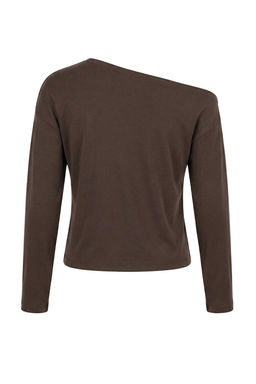 Kahverengi Modall? More Sustainable Kay?k Yaka Relaxed/Rahat Kesim Orme Bluz TWOAW25BZ00282