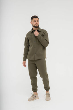515 Утепленный костюм на кнопках, хаки - Knitka wear фото 4