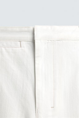 PANTAL?N CHINO DENIM BARREL FIT PLIEGUES / Blanco - Zara фото 9