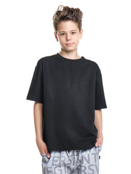 Футболка хлопок подросткам для школы 22-7625 черный - Mini maxi фото 9