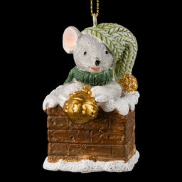Цена за 12 шт. Украшение ErichKrause Decor Мышка в дымоходе 5.5см
