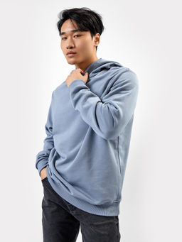 Худи мужское в сером цвете сизый 121751-2