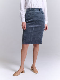 Вельветовая юбка прямого кроя