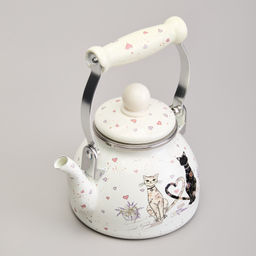 ЧАЙНИК AGNESS ЭМАЛИРОВАННЫЙ СО СЪЕМНЫМ ФИЛЬТРОМ ИЗ НЖС СЕРИЯ LAVANDER CATS, 1,1 Л фото 5