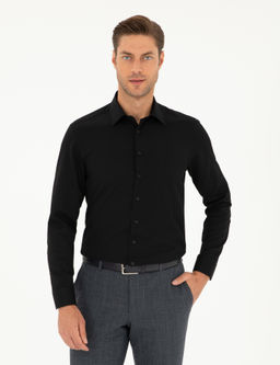 Siyah Arm_rl_ Slim Fit Uzun Kollu G_mlek